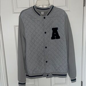 Gray Quilted bomber Jacket